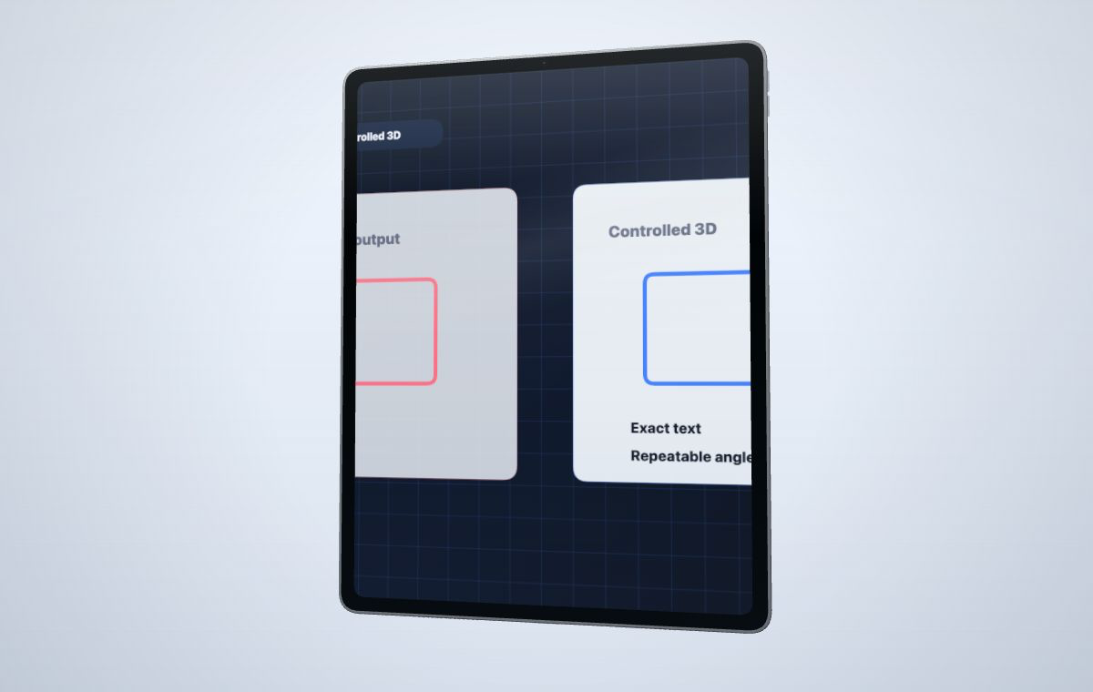 Illustrative demo comparing prompt-generated mockups with controlled 3D device mockups